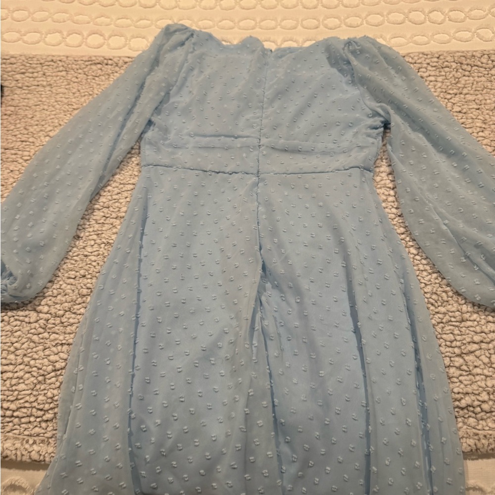 SHEIN Light Blue Ruffled Dress